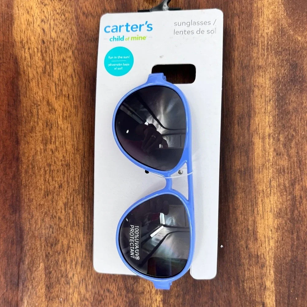 Carter's Sunglasses Kids One Size Blue Aviator 100% UVA UVB Protection NEW